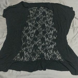 Black lace back shrug